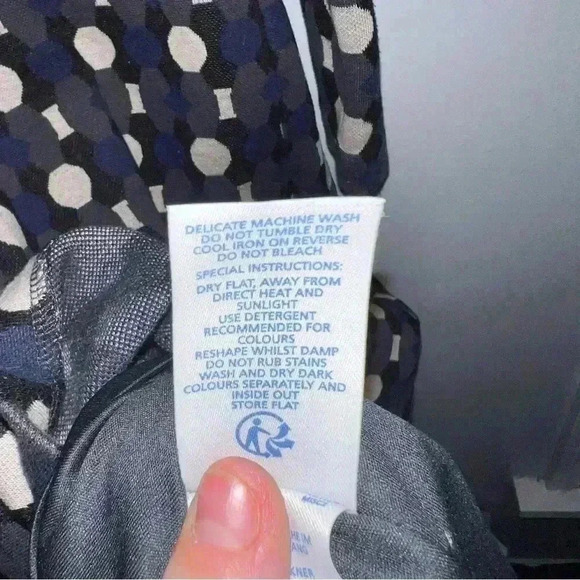 Boden Priscilla Jacquard Dress US 6 Geometric Gray Navy Taupe Black - Picture 9 of 9